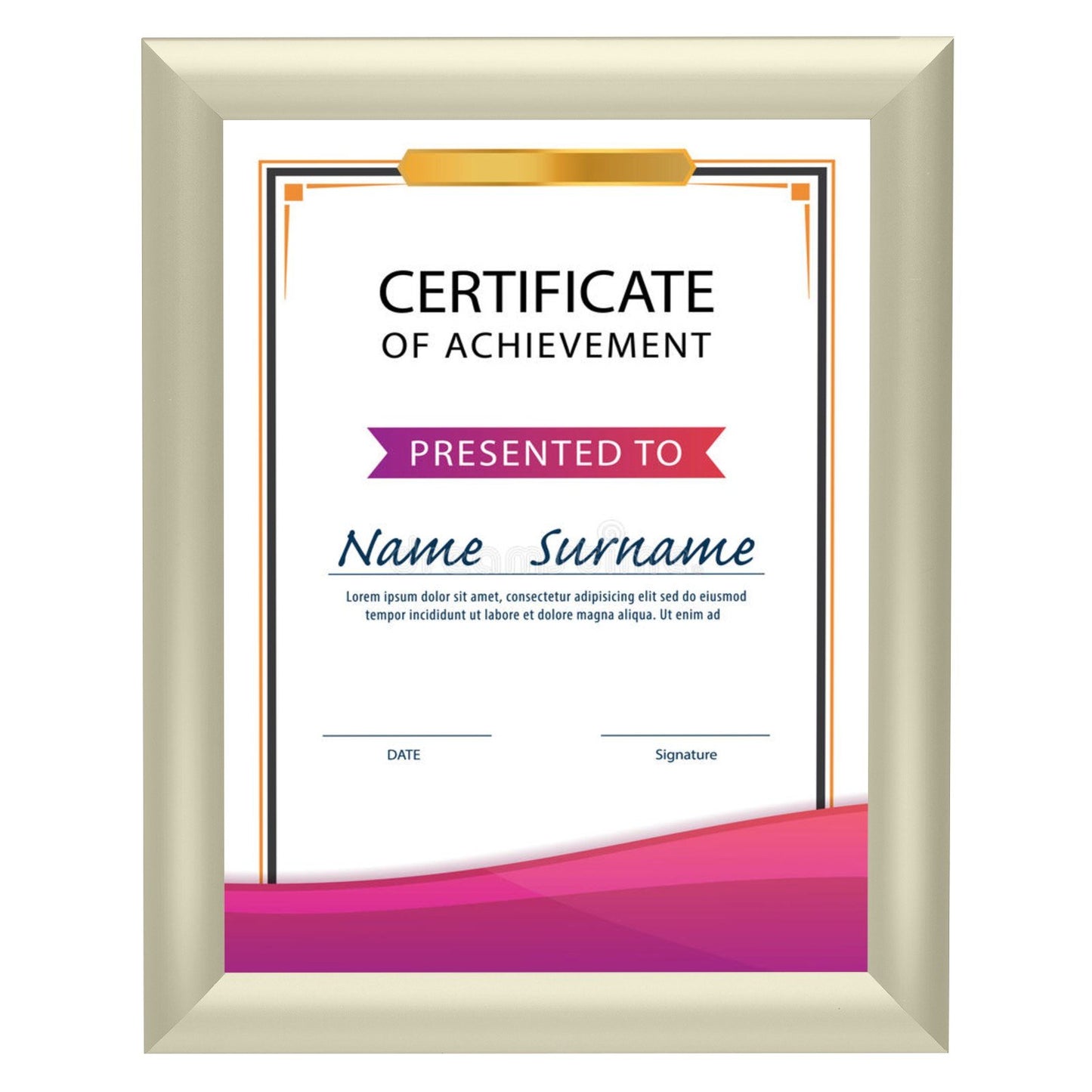 21.59 x 27.94 cm Cream Certificate Frame 25MM SnapeZo®