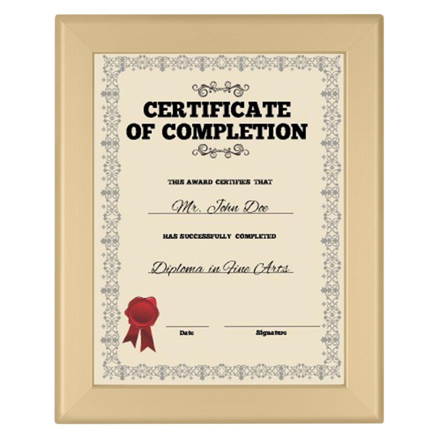 21.59 x 27.94 cm Gold Certificate Frame 32MM SnapeZo®