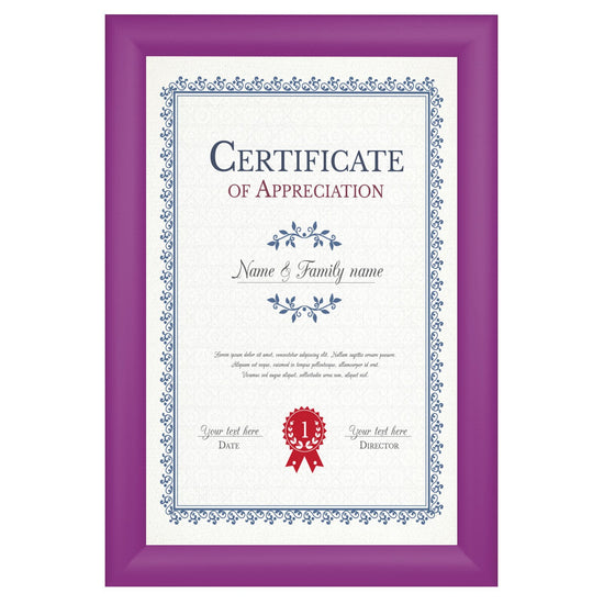 27.94 x 43.18 cm Purple Diploma Frame 30MM SnapeZo®