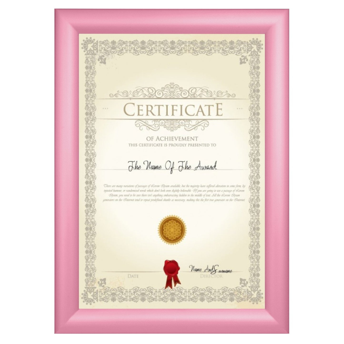 21.59 x 27.94 cm Pink Certificate Frame 30MM SnapeZo®