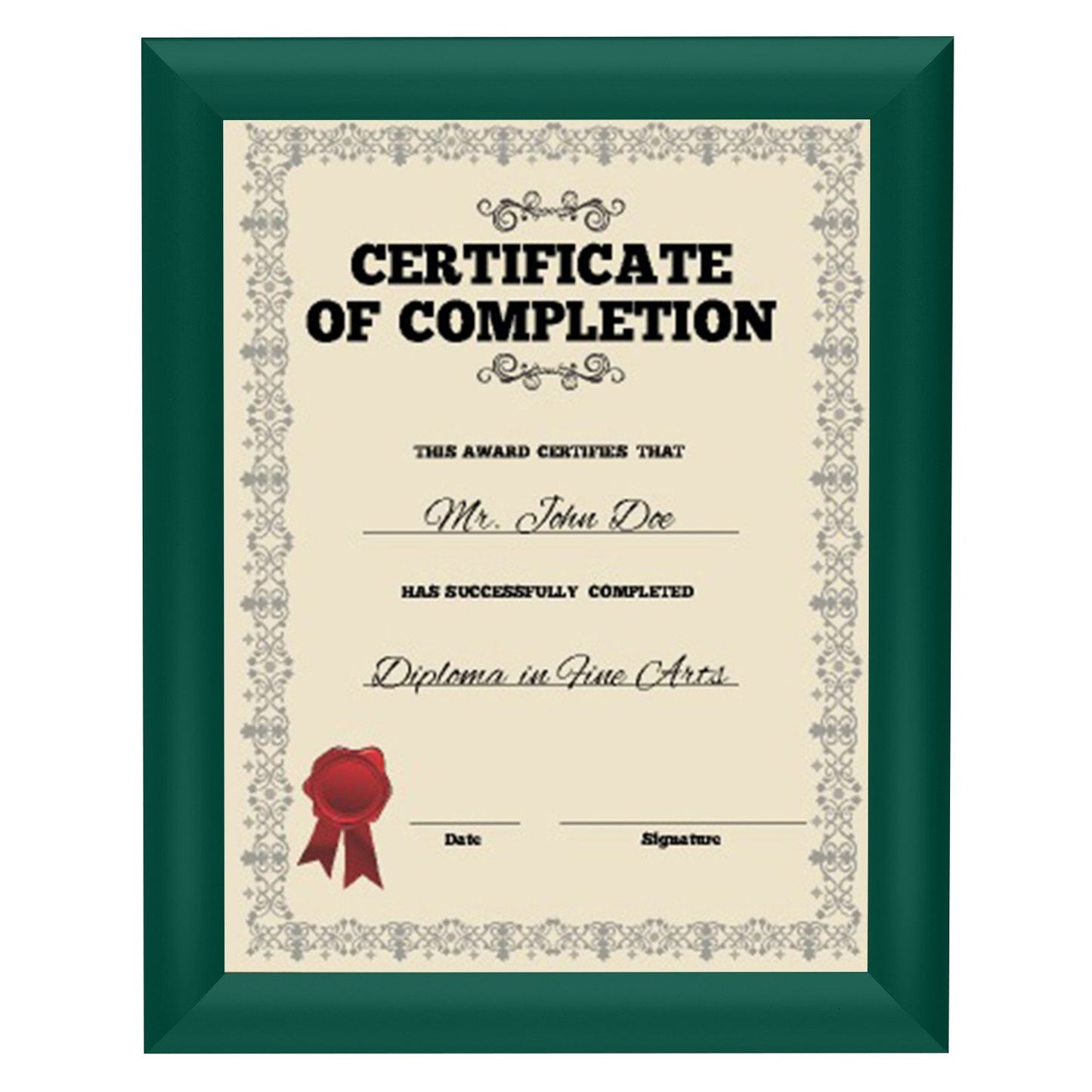 21.59 x 27.94 cm Green Certificate Frame 25MM SnapeZo®