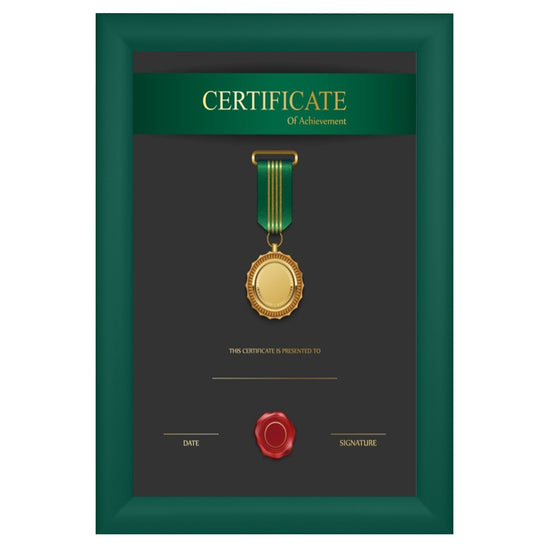 27.94 x 43.18 cm Green Diploma Frame 30MM SnapeZo®