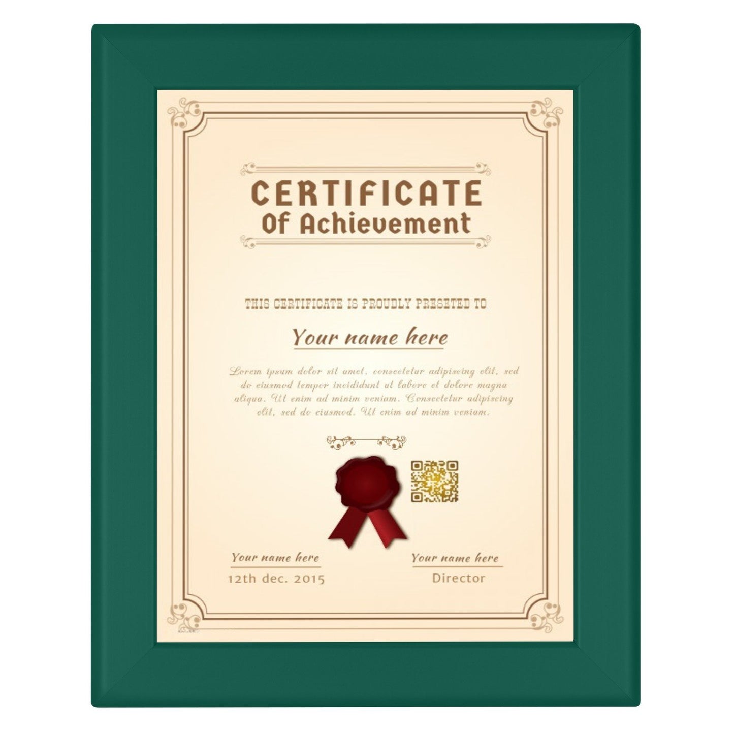 21.59 x 27.94 cm Green Certificate Frame 32MM SnapeZo®