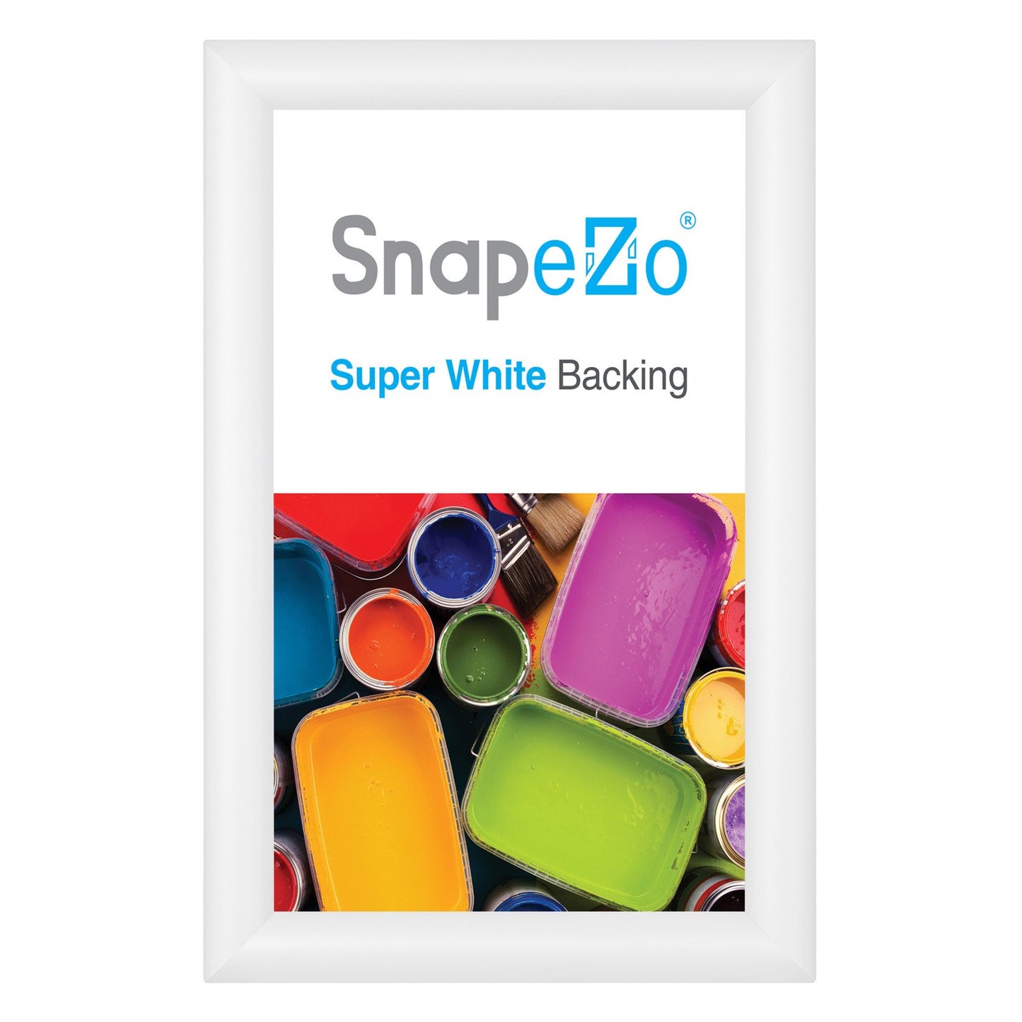 SnapeZo® 21,59 x 35,56 cm Marco a presión blanco - Perfil de 30 mm