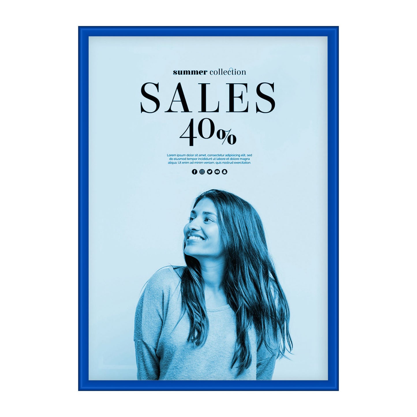 Blue Snap Frame 21.59 x 27.94 cm Blue Snap Frame - 20MM Profile – SnapeZo.Utility