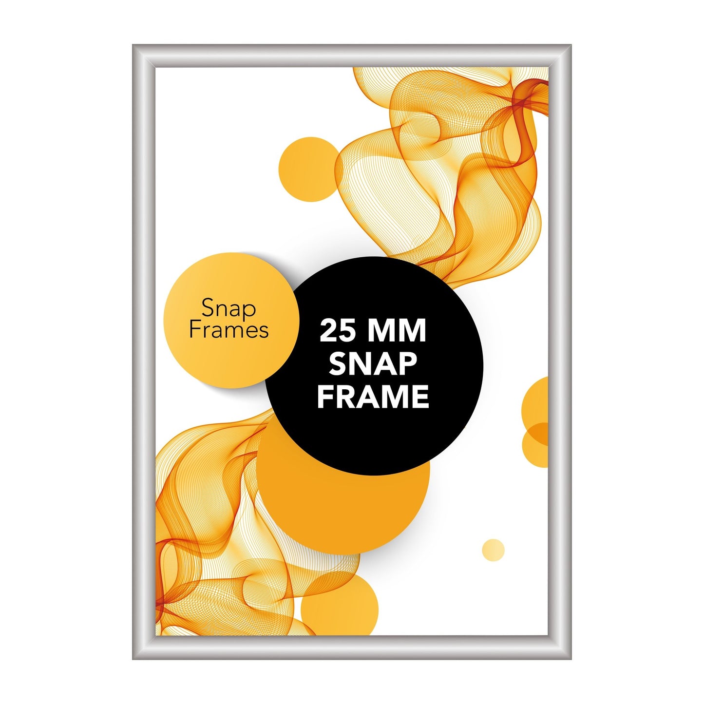 25 mm Snap Frame - with Double Sided Tape - Round Corner