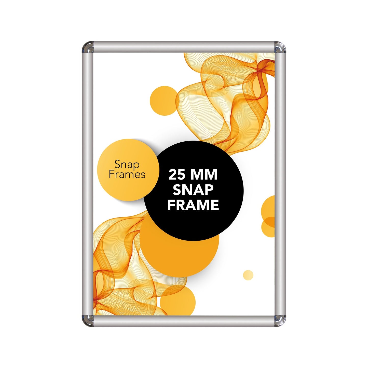 25 mm Snap Frame - with Double Sided Tape - Round Corner