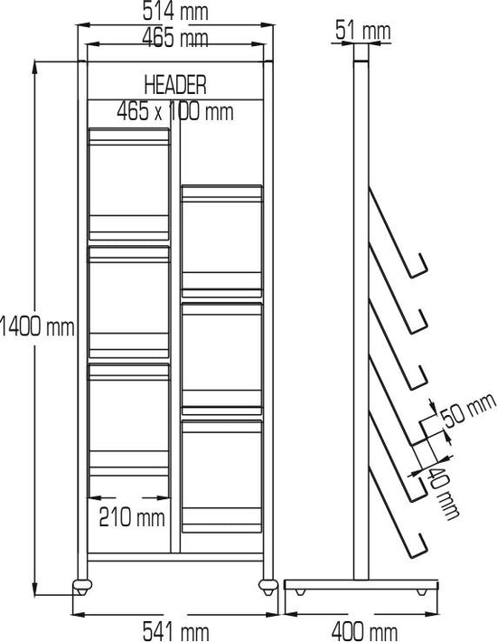 Prospektständer für Treppen – 6XA4