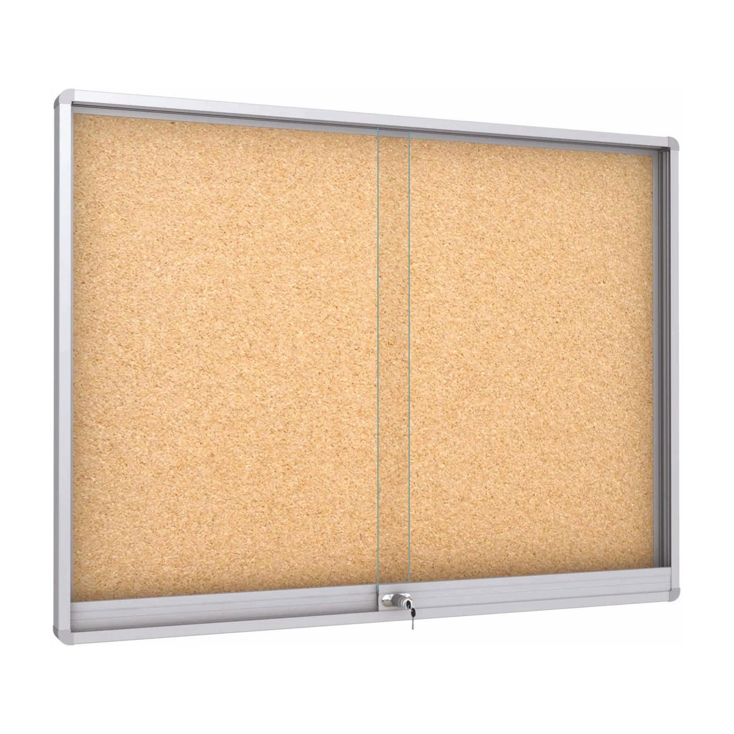 Midi Sliding Doors Noticeboard - Cork - Mitred Corners