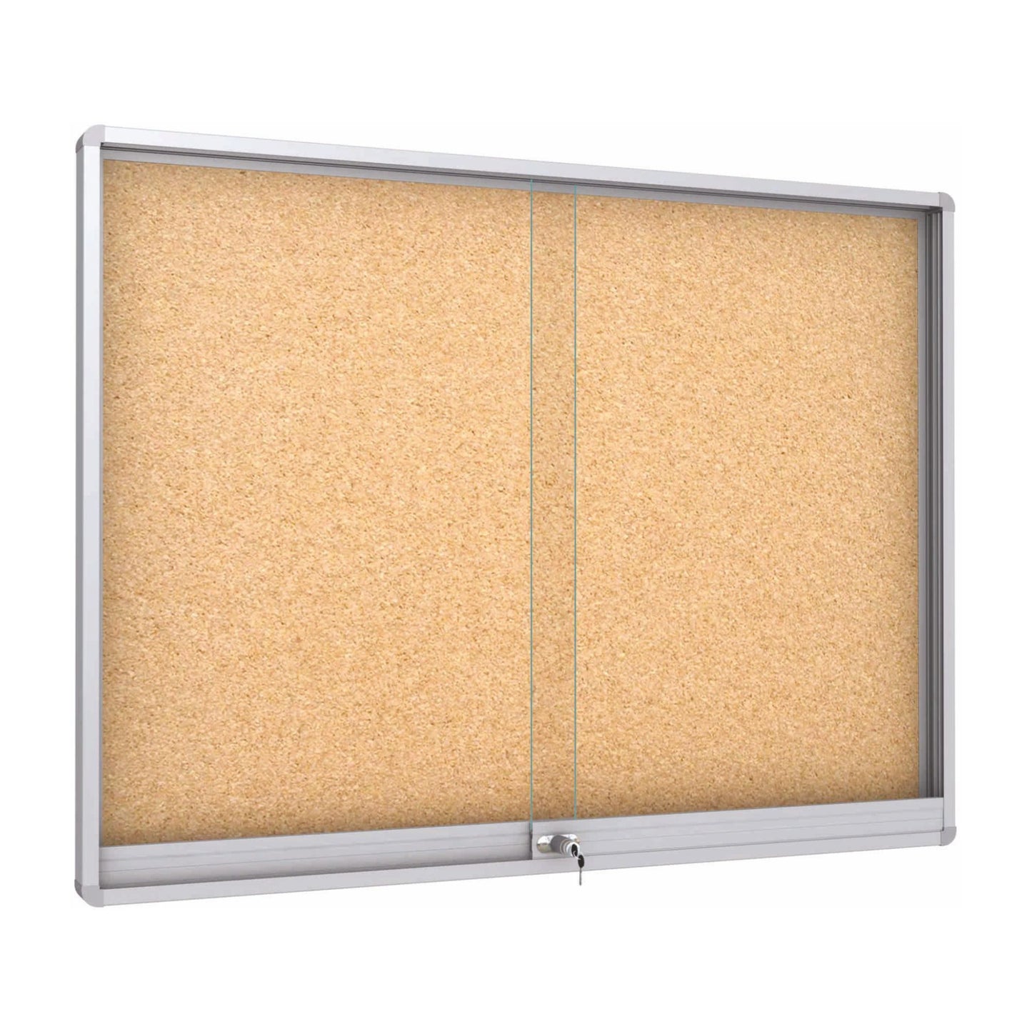 Midi Sliding Doors Noticeboard - Cork - Round Corners
